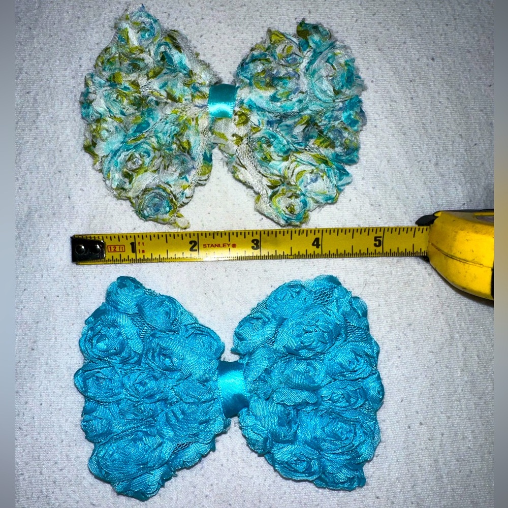 2 Handmade Flower Hair bows